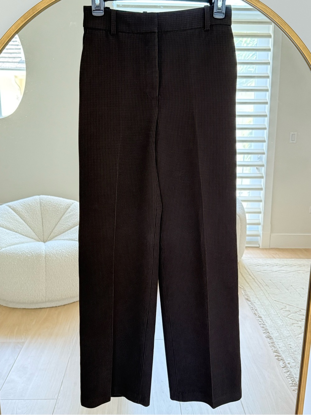 Aritzia Babaton Agency Pant Brown Black Mini Check 2